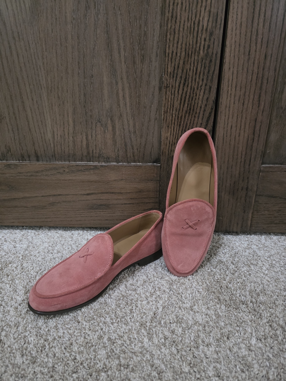 Del Toro Coral Pink Suede Loafers